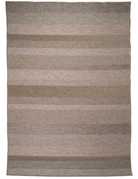Grand Tapis de jardin moderne Rectangulaire 240x330 en Polypropylène Marron Motif rayures Mota - 1