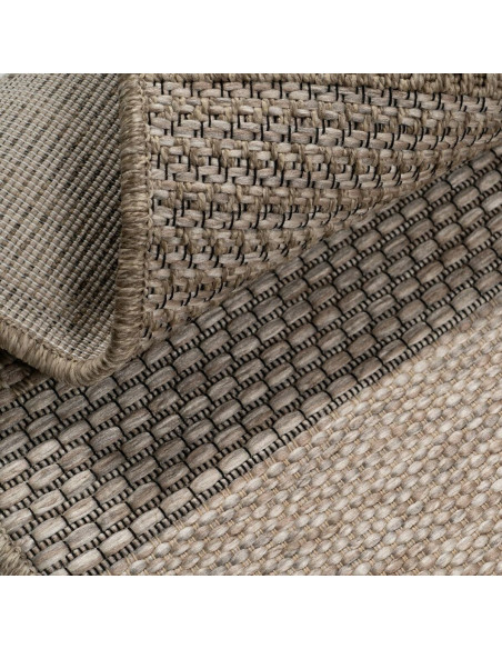 Grand Tapis de jardin moderne Rectangulaire 240x330 en Polypropylène Marron Motif rayures Mota - 3