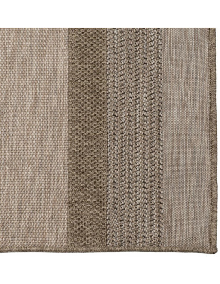 Grand Tapis de jardin moderne Rectangulaire 240x330 en Polypropylène Marron Motif rayures Mota - 4
