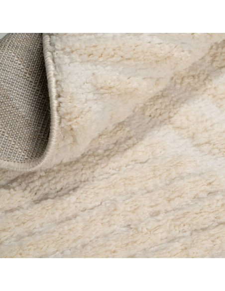 Grand Tapis moderne Rectangulaire 160x230 en Tissu Beige Motif losanges Estepa - 3