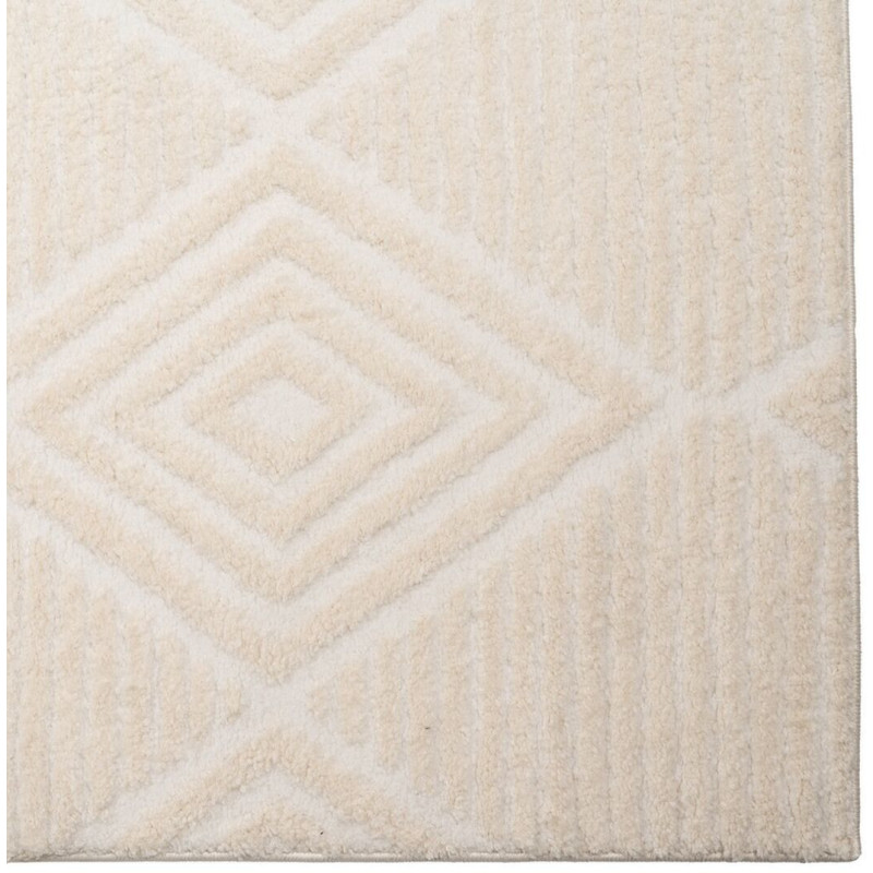 Grand Tapis moderne Rectangulaire 160x230 en Tissu Beige Motif losanges Estepa - 4