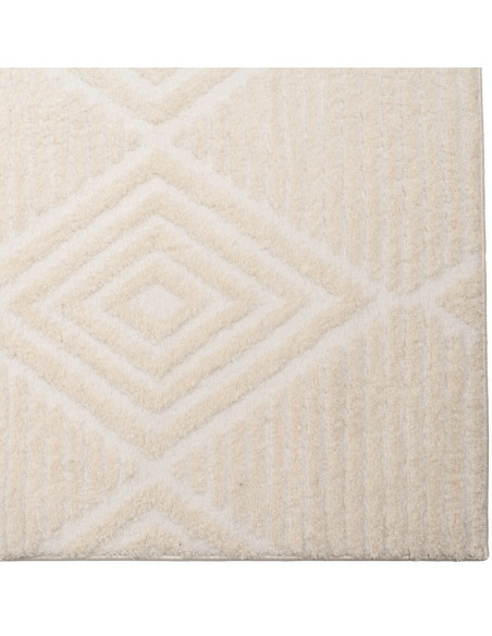 Grand Tapis moderne Rectangulaire 160x230 en Tissu Beige Motif losanges Estepa - 4
