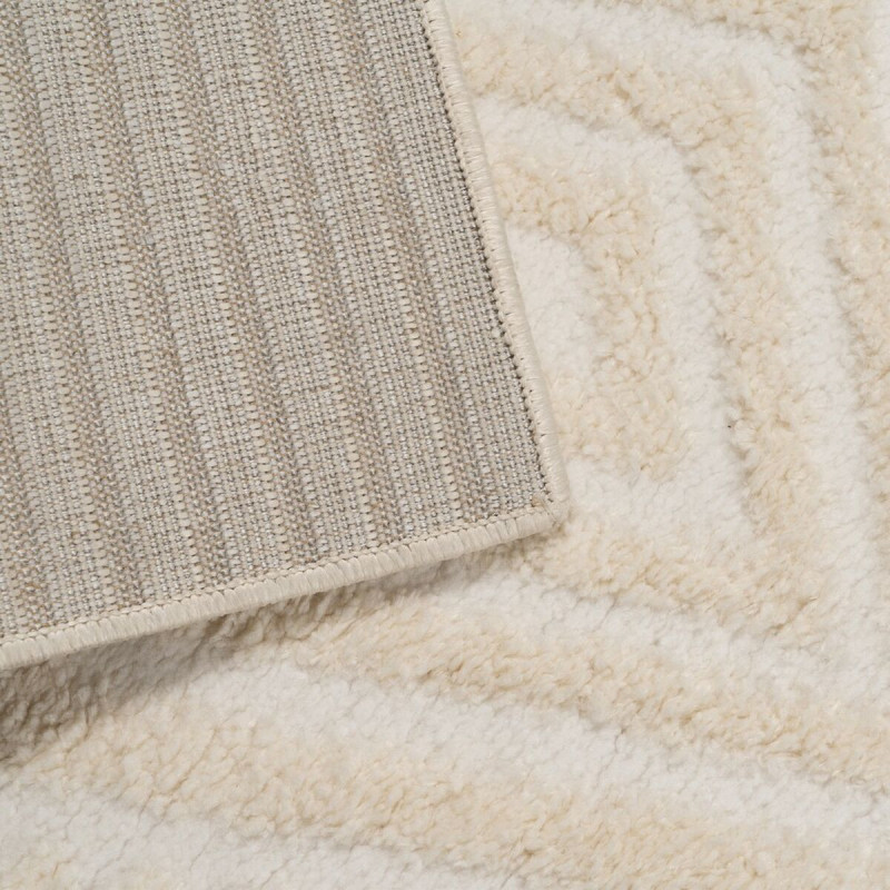 Grand Tapis moderne Rectangulaire 160x230 en Tissu Beige Motif losanges Estepa - 5