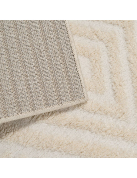 Grand Tapis moderne Rectangulaire 160x230 en Tissu Beige Motif losanges Estepa - 5