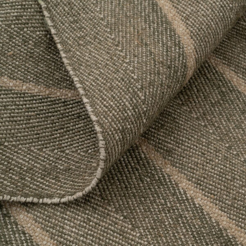 Grand Tapis moderne Rectangulaire 160x240 en Jute Naturel Coton Vert Tressé Motif lignes Arenas - 2