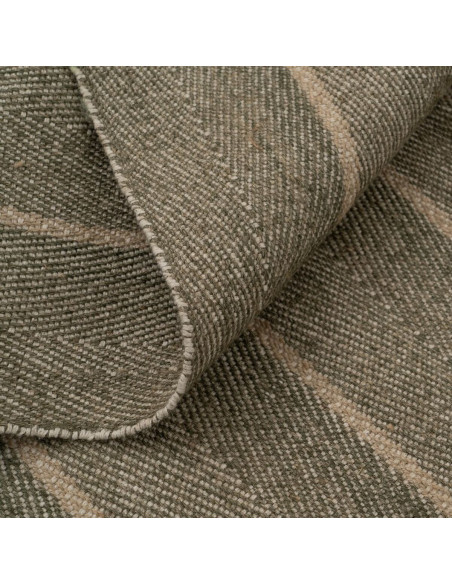 Grand Tapis moderne Rectangulaire 160x240 en Jute Naturel Coton Vert Tressé Motif lignes Arenas - 2
