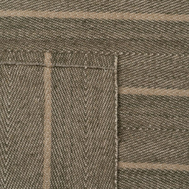 Grand Tapis moderne Rectangulaire 160x240 en Jute Naturel Coton Vert Tressé Motif lignes Arenas - 5