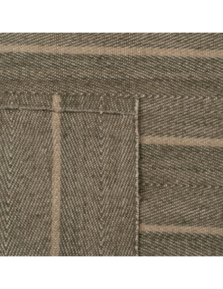 Grand Tapis moderne Rectangulaire 160x240 en Jute Naturel Coton Vert Tressé Motif lignes Arenas - 5