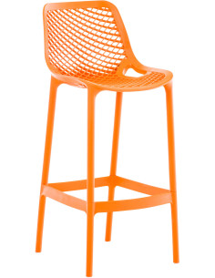 Tabouret de bar Avec dossier Stephen en Polypropylène Orange - 1