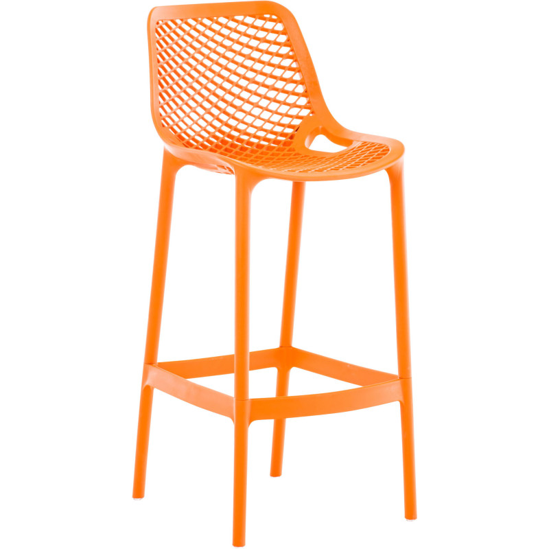 Tabouret de bar Avec dossier Stephen en Polypropylène Orange - 1