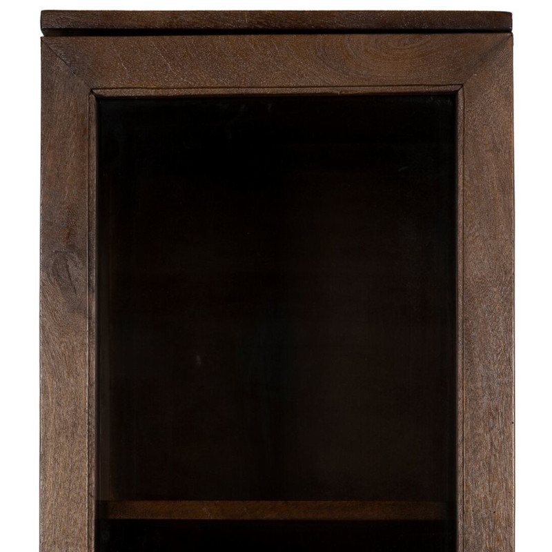 Buffet Vitrine moderne Haut 1 porte en Bois de manguier Marron Verre Transparent Carabana - 2