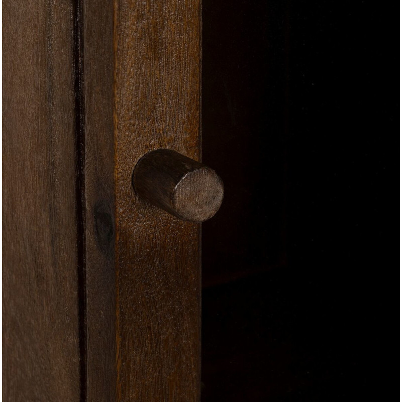 Buffet Vitrine moderne Haut 1 porte en Bois de manguier Marron Verre Transparent Carabana - 4