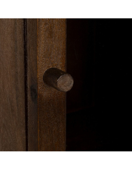 Buffet Vitrine moderne Haut 1 porte en Bois de manguier Marron Verre Transparent Carabana - 4