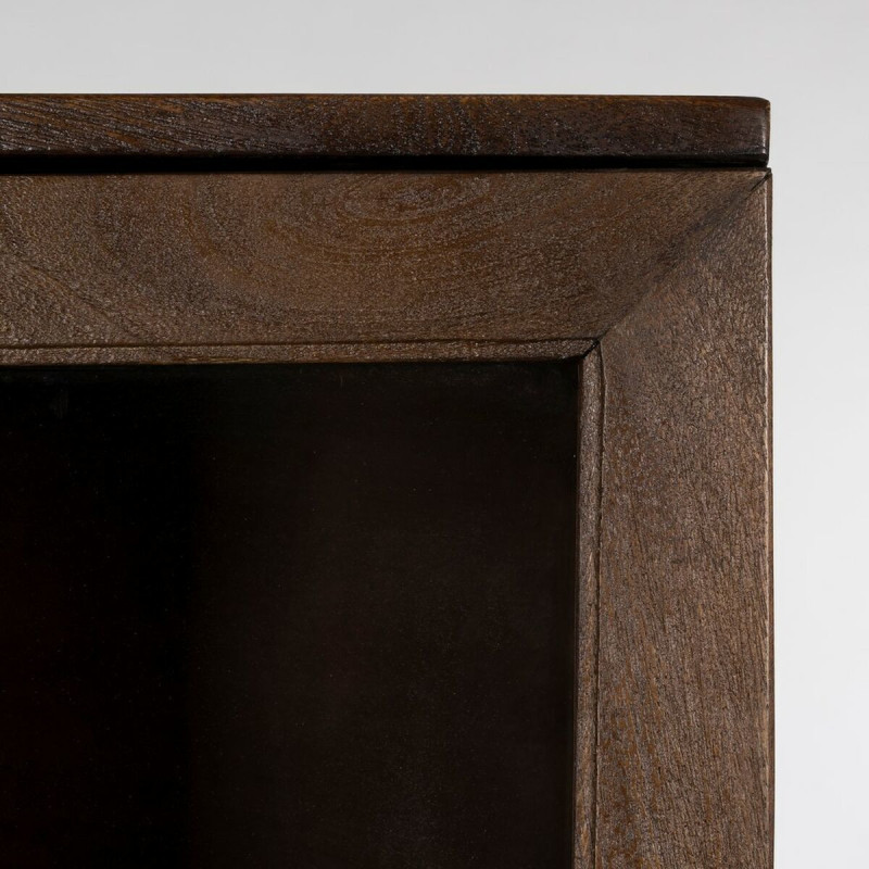 Buffet Vitrine moderne Haut 1 porte en Bois de manguier Marron Verre Transparent Carabana - 5