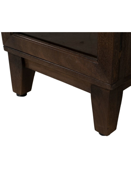 Buffet Vitrine moderne Haut 1 porte en Bois de manguier Marron Verre Transparent Carabana - 7