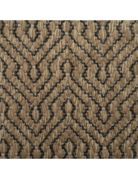 Grand Tapis bohème chic Rectangulaire 160x240 en Jute Naturel Laine Coton Noir Tressé Herrera - 4