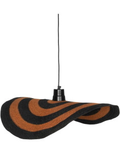 Suspension bohème chic 60 cm en Fibre naturelle Orange Noir Higuera - 2