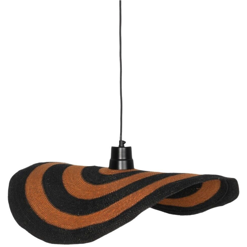 Suspension bohème chic 60 cm en Fibre naturelle Orange Noir Higuera - 2