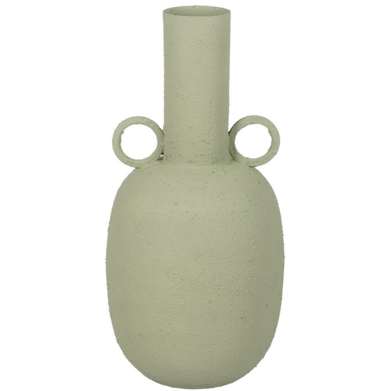 Grand Vase moderne 2 anses Amphore Hauteur 53 cm en Métal Vert Sauge Falces - 1