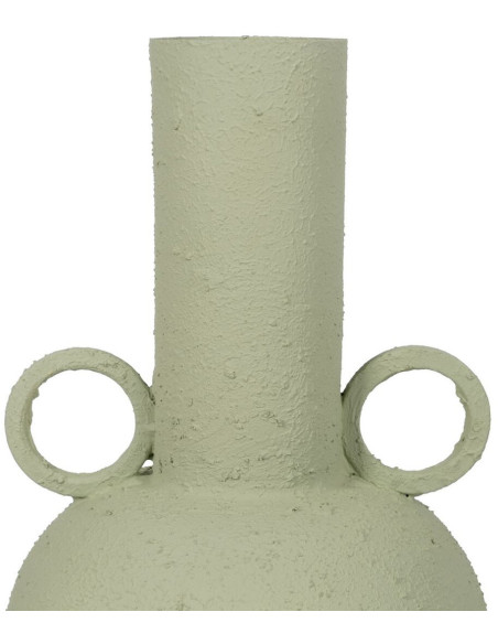 Grand Vase moderne 2 anses Amphore Hauteur 53 cm en Métal Vert Sauge Falces - 4