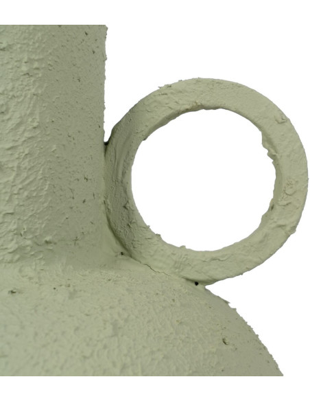 Grand Vase moderne 2 anses Amphore Hauteur 53 cm en Métal Vert Sauge Falces - 5