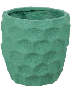 Grand Cache-pot extérieur moderne Rond 49 cm en Résine de magnésium Turquoise Genoves - 1