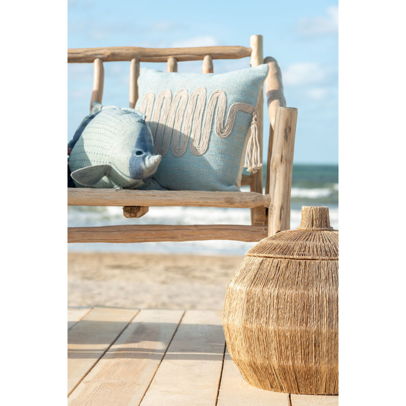 Panier de rangement Boule avec couvercle Dantya en Jute Naturel Métal (Lot de 2) - 2