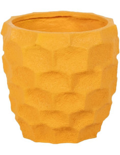 Grand Cache-pot extérieur moderne Rond 49 cm en Résine de magnésium Jaune Genoves - 2