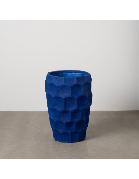 Grand Cache-pot haut extérieur Rond Hauteur 72 cm en Résine de magnésium Bleu foncé Horta - 2
