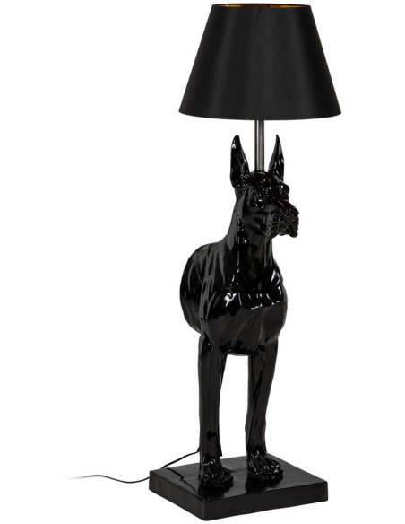 Lampadaire sur pied moderne Chien Hauteur 127 cm en Résine Tissu Noir Rafel - 1