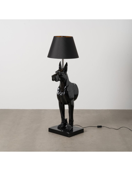 Lampadaire sur pied moderne Chien Hauteur 127 cm en Résine Tissu Noir Rafel - 2