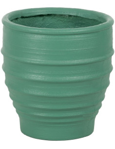 Grand Cache-pot extérieur moderne Rond 49 cm en Résine de magnésium Turquoise Lesaka - 1
