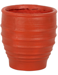 Grand Cache-pot extérieur moderne Rond 49 cm en Résine de magnésium Terracotta Lesaka - 1