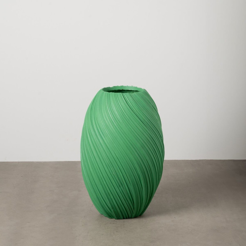 Grand Vase de jardin moderne Rond Hauteur 76 cm en Résine de magnésium Vert Aldea - 2