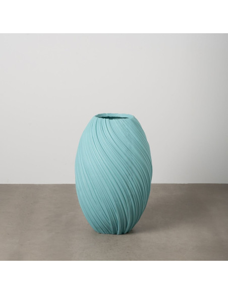 Grand Vase de jardin moderne Rond Hauteur 76 cm en Résine de magnésium Bleu Aldea - 2