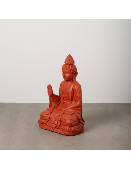 Grande Statue de jardin Bouddha assis Hauteur 88 cm en Résine de magnésium Terracotta Jativa - 2