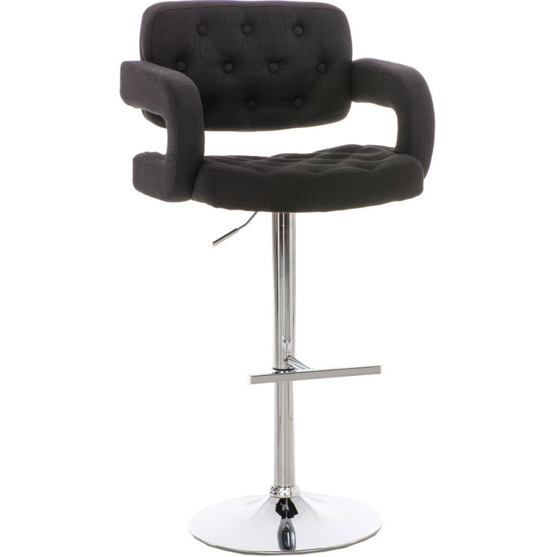 Tabouret de bar haut de gamme en Tissu Noir Métal Argenté Nyvris - 1