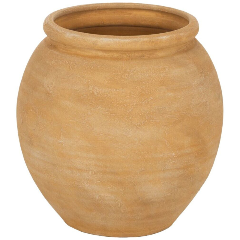 Cache-pot moderne haut Rond 38 cm en Céramique Jaune vanille Jubal - 2