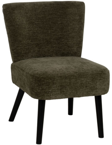 Fauteuil moderne en Tissu Vert Bois de bouleau Noir Alcoy - 1