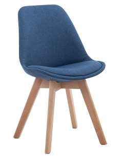 Chaise Sakina en Polyester Bleu Bois de hêtre Naturel - 1