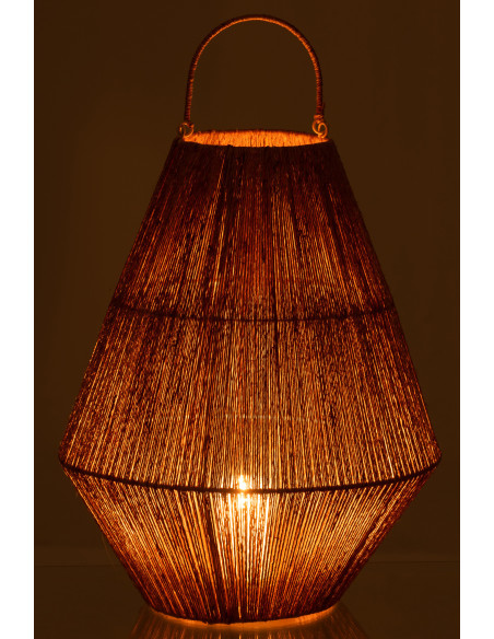 Lanterne photophore Dantya Hauteur 50 cm en Jute Naturel - 4