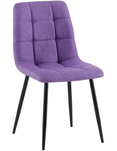 Chaise moderne en Tissu Violet Métal Noir Mat Delphine - 1