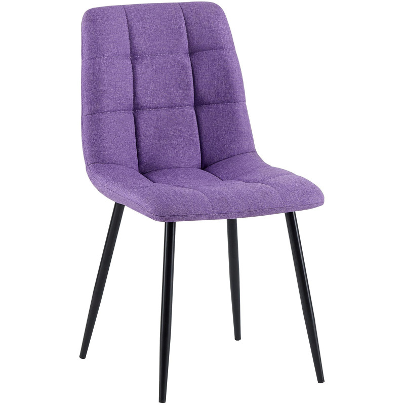 Chaise moderne en Tissu Violet Métal Noir Mat Delphine - 1