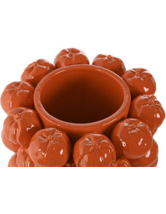 Vase original Mandarines Rond Hauteur 30 cm en Grès Orange Mandarín - 1 2