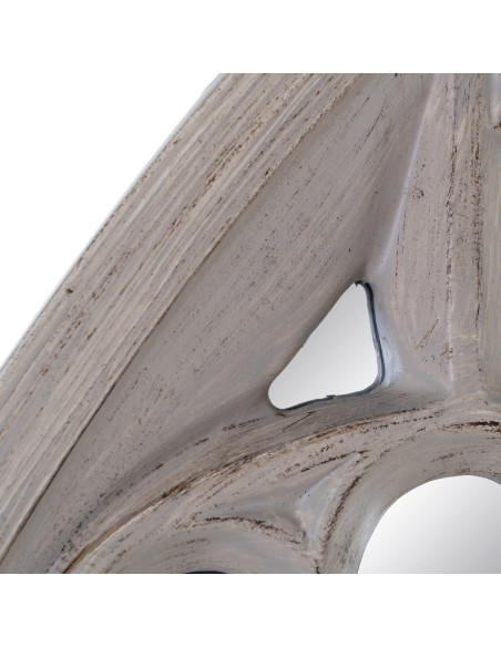 Miroir Mural Arrondi 106x94 en Résine Beige Archélia - 5