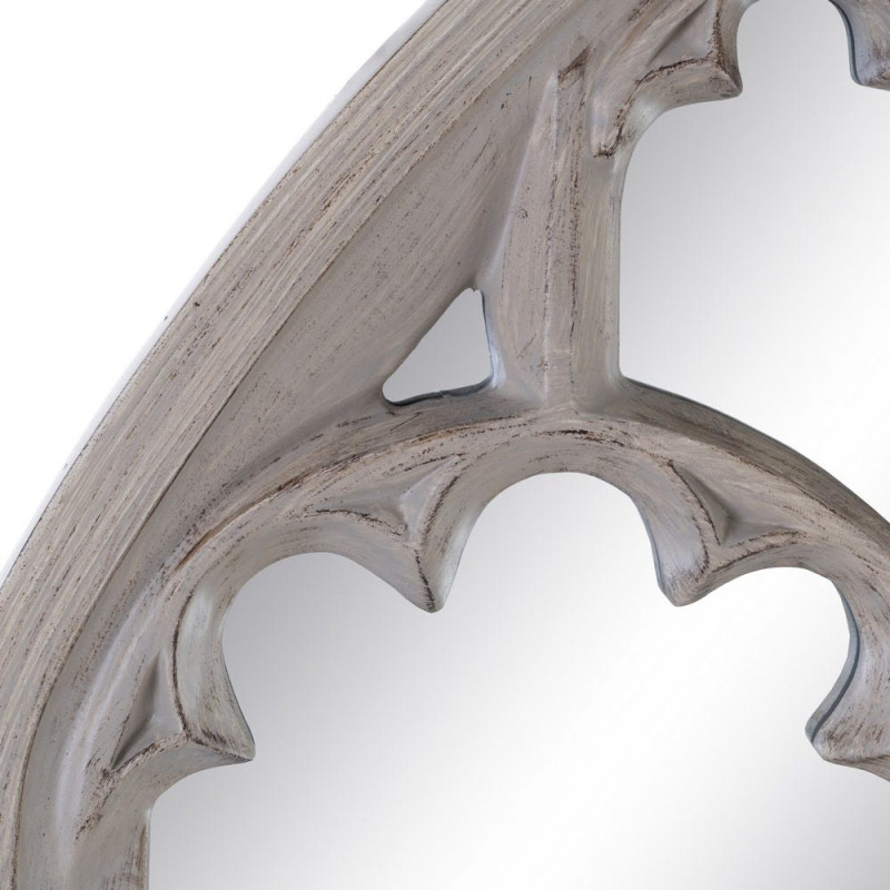 Miroir Mural Arrondi 106x94 en Résine Beige Archélia - 6