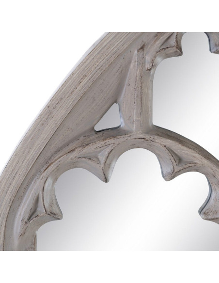 Miroir Mural Arrondi 106x94 en Résine Beige Archélia - 6