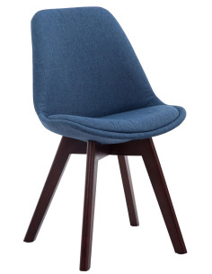 Chaise Sakina en Polyester Bleu Bois de hêtre Noyer - 1
