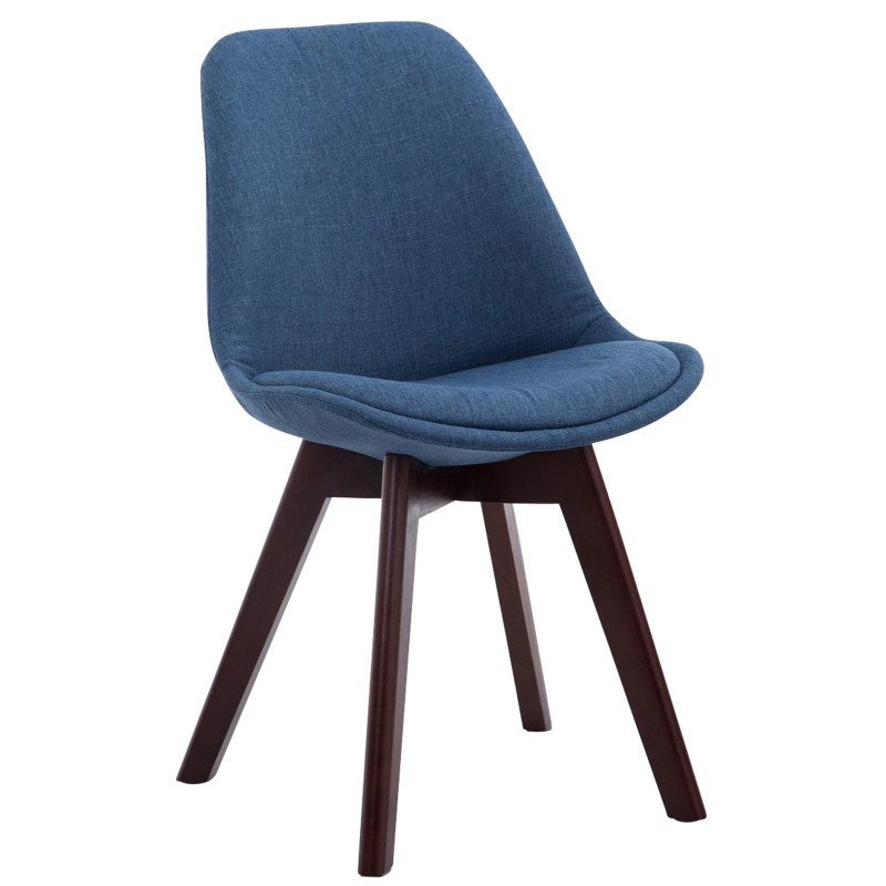 Chaise Sakina en Polyester Bleu Bois de hêtre Noyer - 1