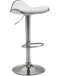 Tabouret de bar moderne en Polyuréthane Blanc Métal Argenté Brillant Capano - 1